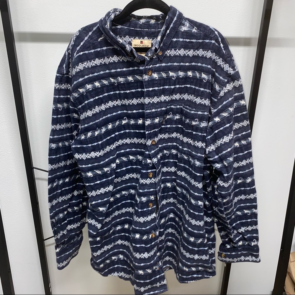 Woolrich Flannel Shirt Flyfishing Print size XL